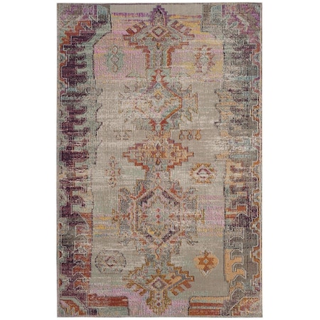 Safavieh Crystal Power Loomed Rectangle Area Rug Light Grey & Purple - 5 x 8 ft. CRS517P-5